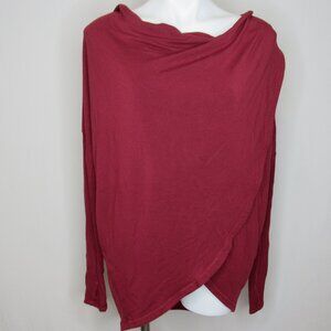 Athleta Burgundy Red PURANA Wrap Sweatshirt Hooded Women's XS XSmall